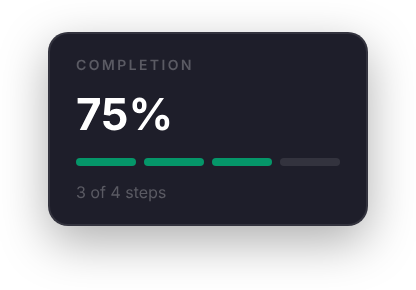 75% — 3 of 4 steps